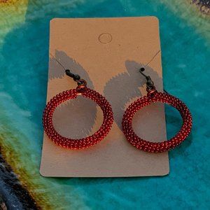 Red Beaded Earrings